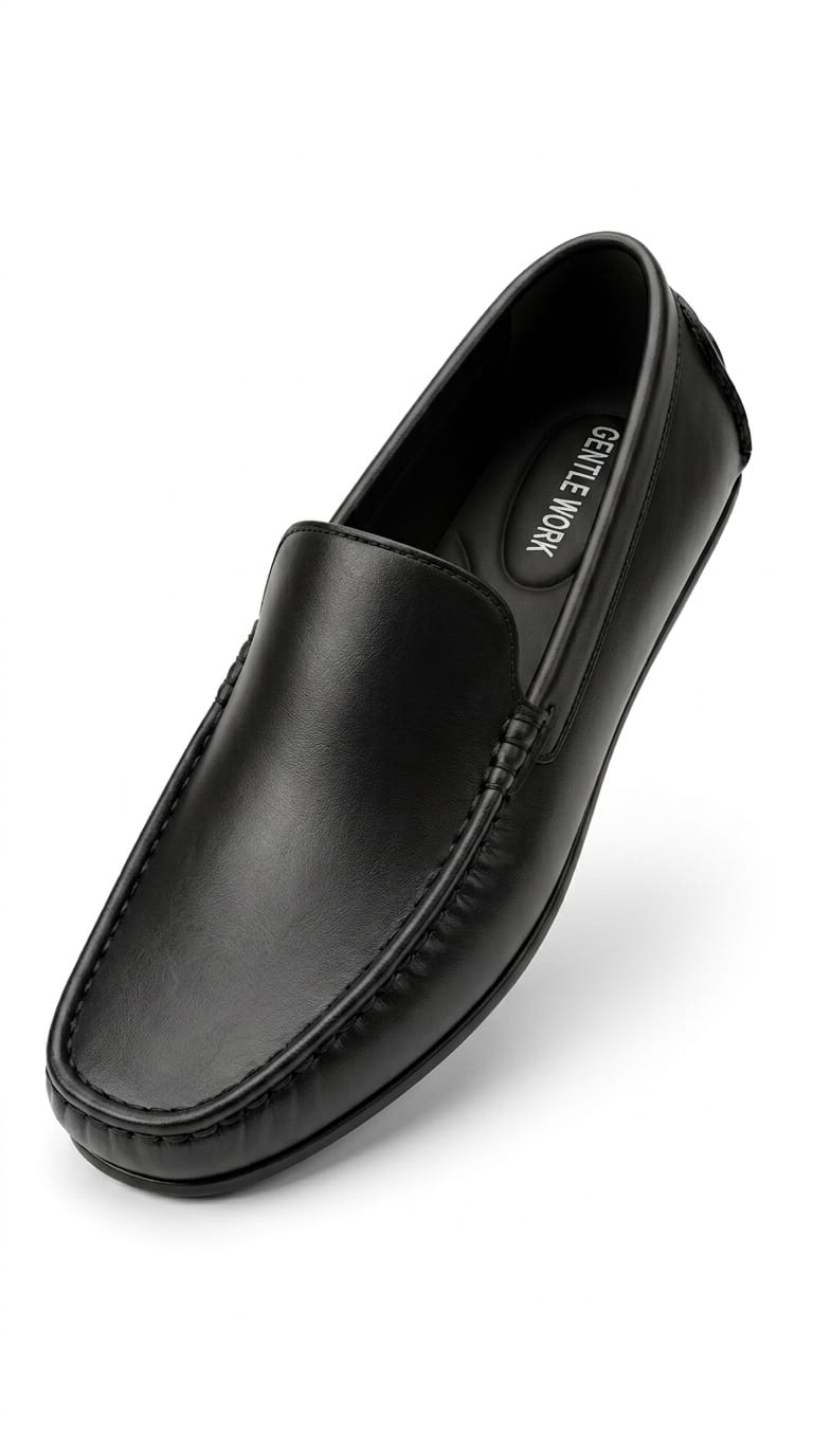 Gentle Work Executive Driving Loafers – Black | Lightweight Slip-On Comfort Shoes for Men
