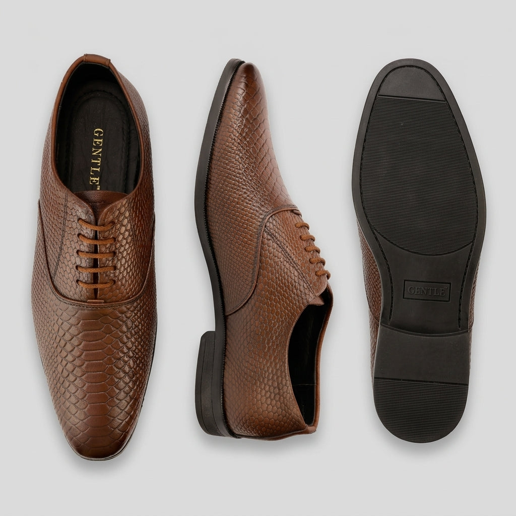 Gentle Luxe Python Texture Formal Shoes