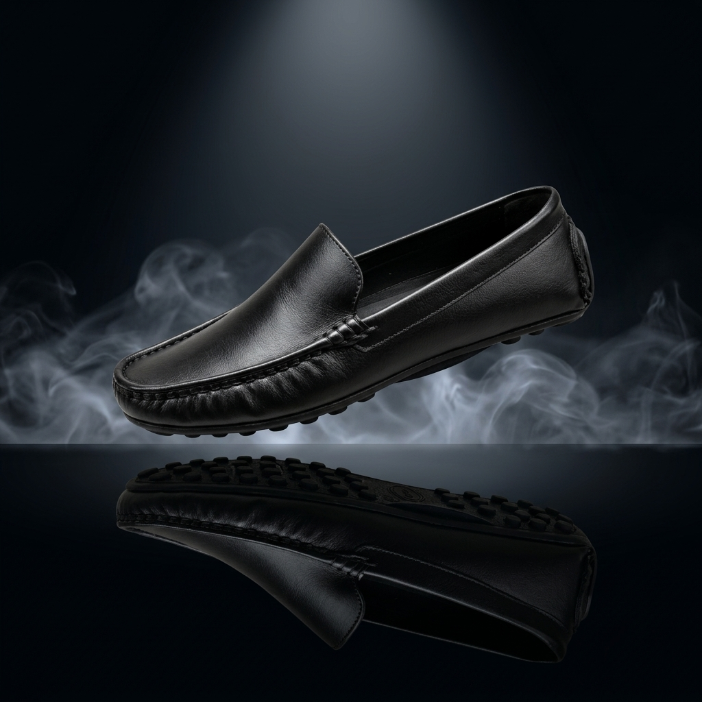Gentle Work Executive Driving Loafers – Black | Lightweight Slip-On Comfort Shoes for Men