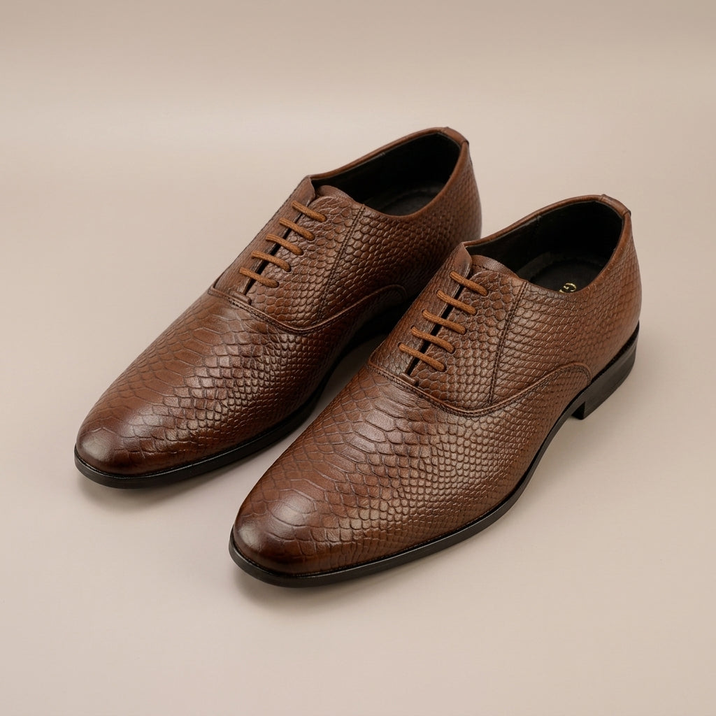 Gentle Luxe Python Texture Formal Shoes